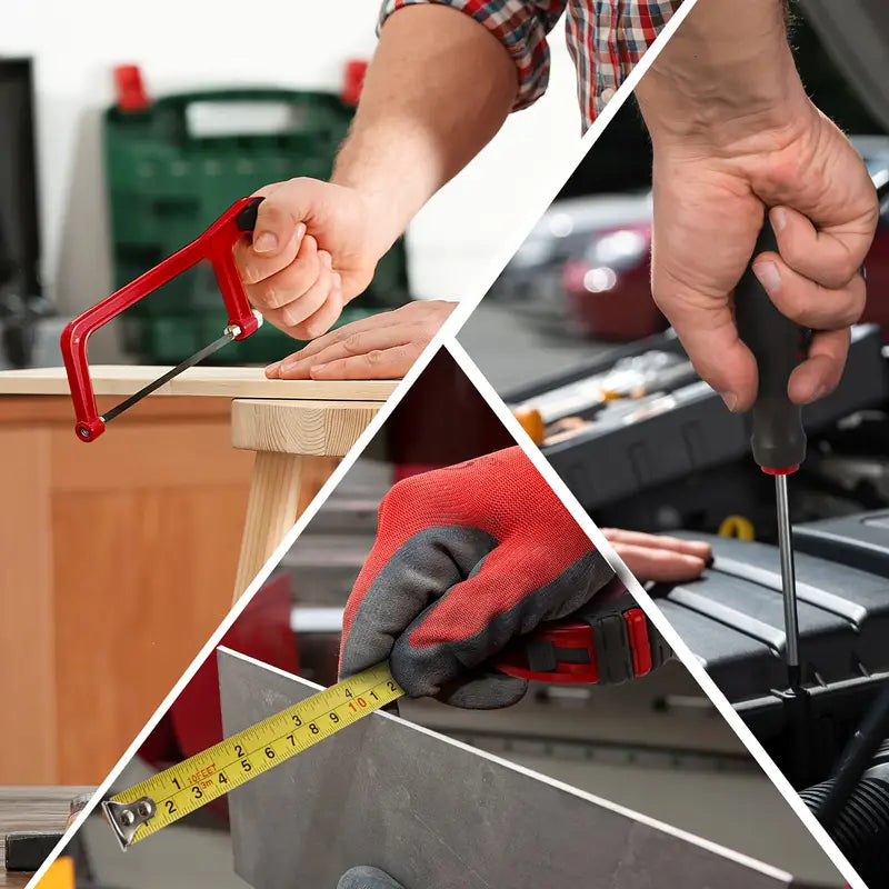 198pcs Home Tool Kit with Toolbox-Essential Hand Tools Set for Household, Auto & Bike Repairs Halloween and Christmas Gift for DIY Enthusiasts