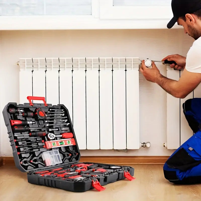 198pcs Home Tool Kit with Toolbox-Essential Hand Tools Set for Household, Auto & Bike Repairs Halloween and Christmas Gift for DIY Enthusiasts