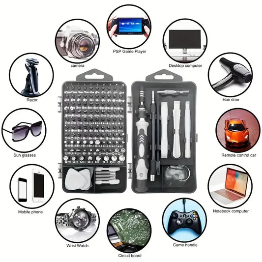 [115-in-1 Screwdriver Set] 115-in-1 Upgraded Screwdriver Set with Strong Magnetic and High Hardness | Multifunctional Disassembly Tool Set for Mobile Phones, Tablets, and Small Appliances